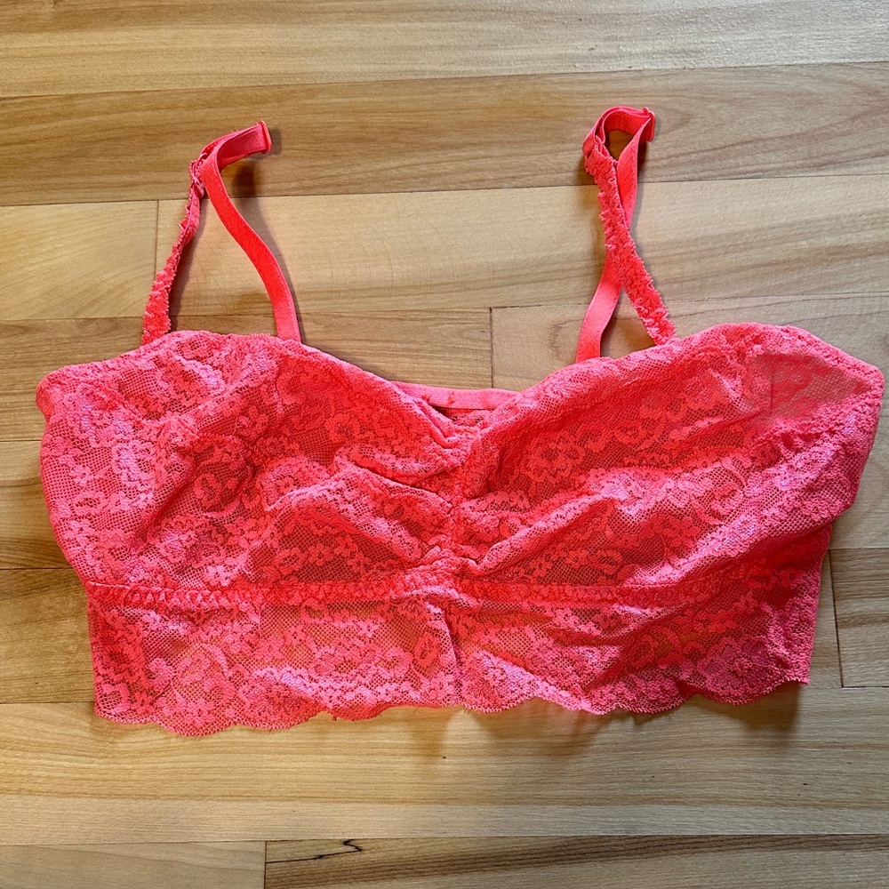 PINK Victoria's Secret Lace Bralette in Bright Pink